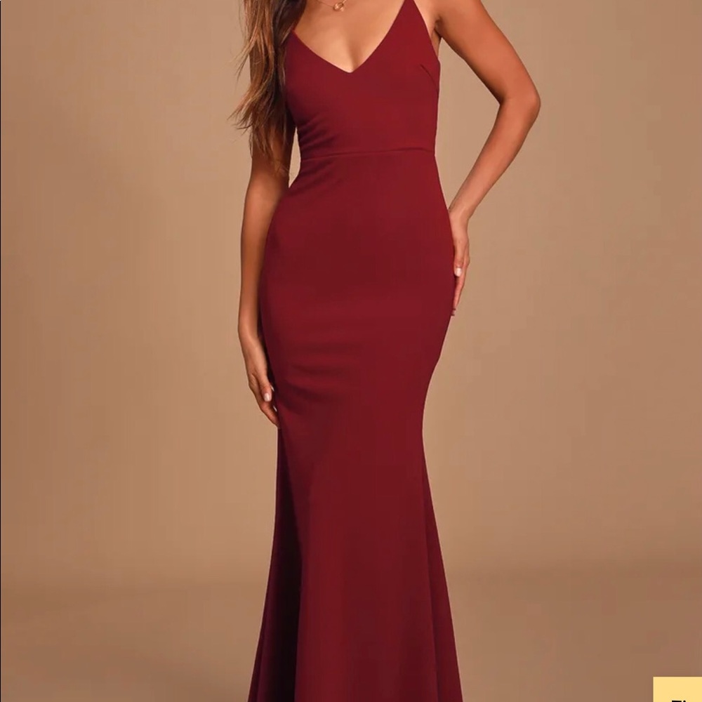 Lulus infinite glory wine red maxi dress small
